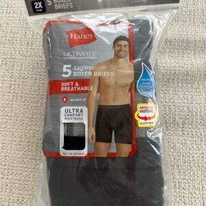 Hanes Ultimate Black Boxer Briefs 5-Pack